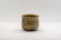 Japanese Teacup - Green Glazed Stoneware Guinomi - 30ml - front view of the cup