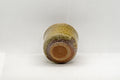Japanese Teacup - Green Glazed Stoneware Guinomi - 30ml - tilted view showing the side and base