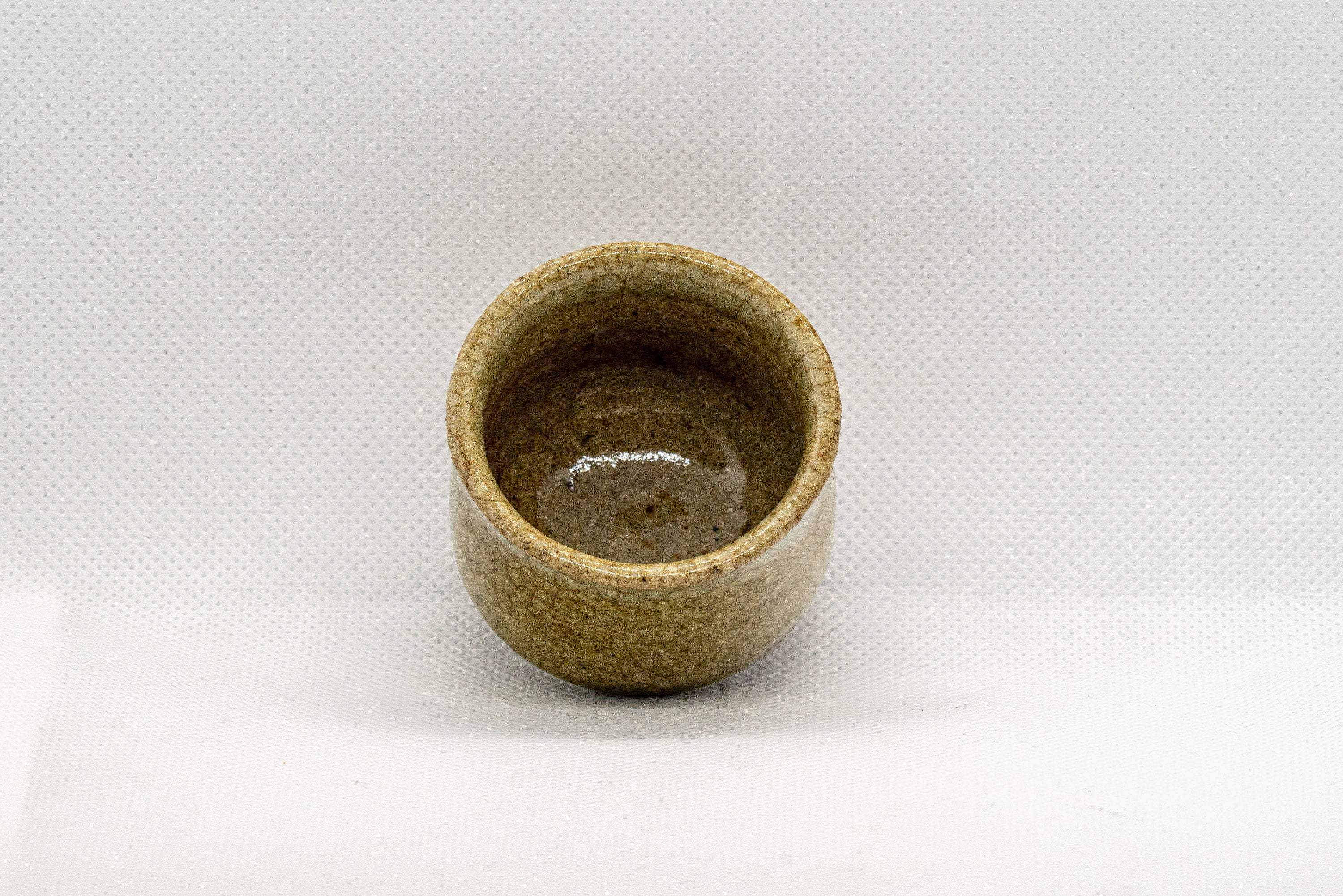 Japanese Teacup - Green Glazed Stoneware Guinomi - 30ml