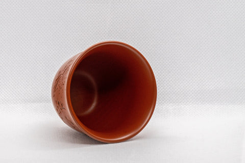 Japanese Teacup - Floral Tokoname-yaki Yunomi - three-quarter view of the teacup
