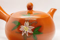 Tezumi — Japanese Kyusu - Floral Tokoname-yaki Side-handled Teapot - 175ml — side profile showing the spout and handle