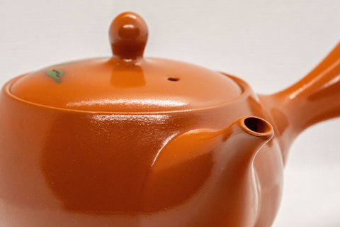 Tezumi — Japanese Kyusu - Floral Tokoname-yaki Side-handled Teapot - 175ml — closeup of the decoration