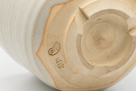 Japanese Matcha Bowl -  White Glazed Tsutsu-gata Hagi-yaki Winter Chawan - 400ml