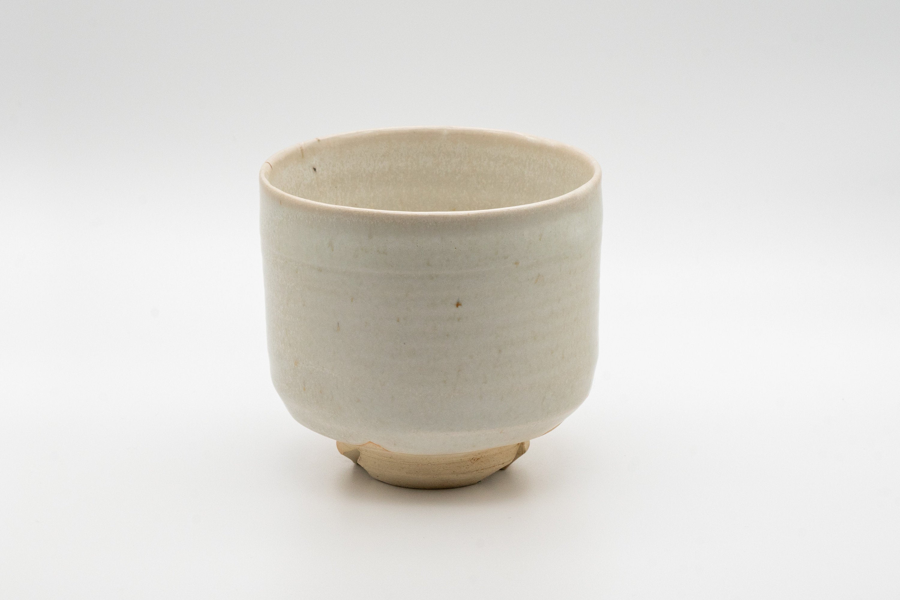 Japanese Matcha Bowl -  White Glazed Tsutsu-gata Hagi-yaki Winter Chawan - 400ml