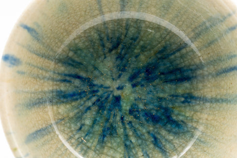 Japanese Matcha Bowl - Blue Striped Wan-nari Chawan - 275ml