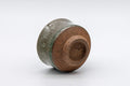 Japanese Teacup - Floral Dojimari-gata Guinomi - 50ml - three-quarter view tilted to show the footring