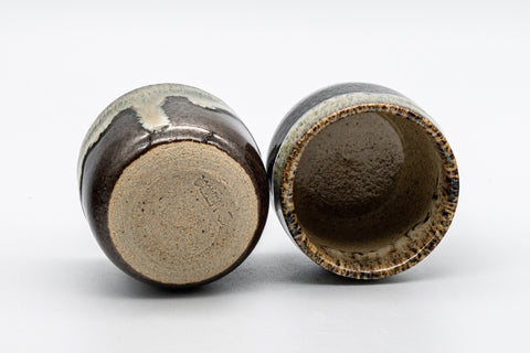 Japanese Teacups - Pair of Hare's Fur Glazed Guinomi - 45ml