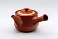 Japanese Kyusu - Tokoname-yaki Teapot with Bamboo Scene - 300ml - front view with the lid on and side handle to the left