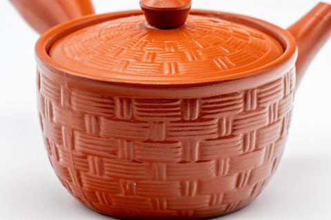 Japanese Kyusu - Tokoname-yaki Teapot with Mesh Filter - 200ml - front view with the lid removed