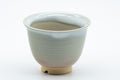 Japanese Teacups - 天鵬山 Tsubaki Kiln - Pair of Beige Glazed Hagi-yaki Yunomi - 85ml - top-down view of a single teacup showing the interior