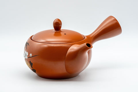 Japanese Kyusu - Bamboo Plum Blossoms Tokoname-yaki Teapot - 350ml - Tezumi