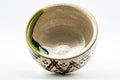 Tezumi — Japanese Kensui - Drip Glazed Oribe-yaki Water Bowl - 600ml — top-down view of the interior