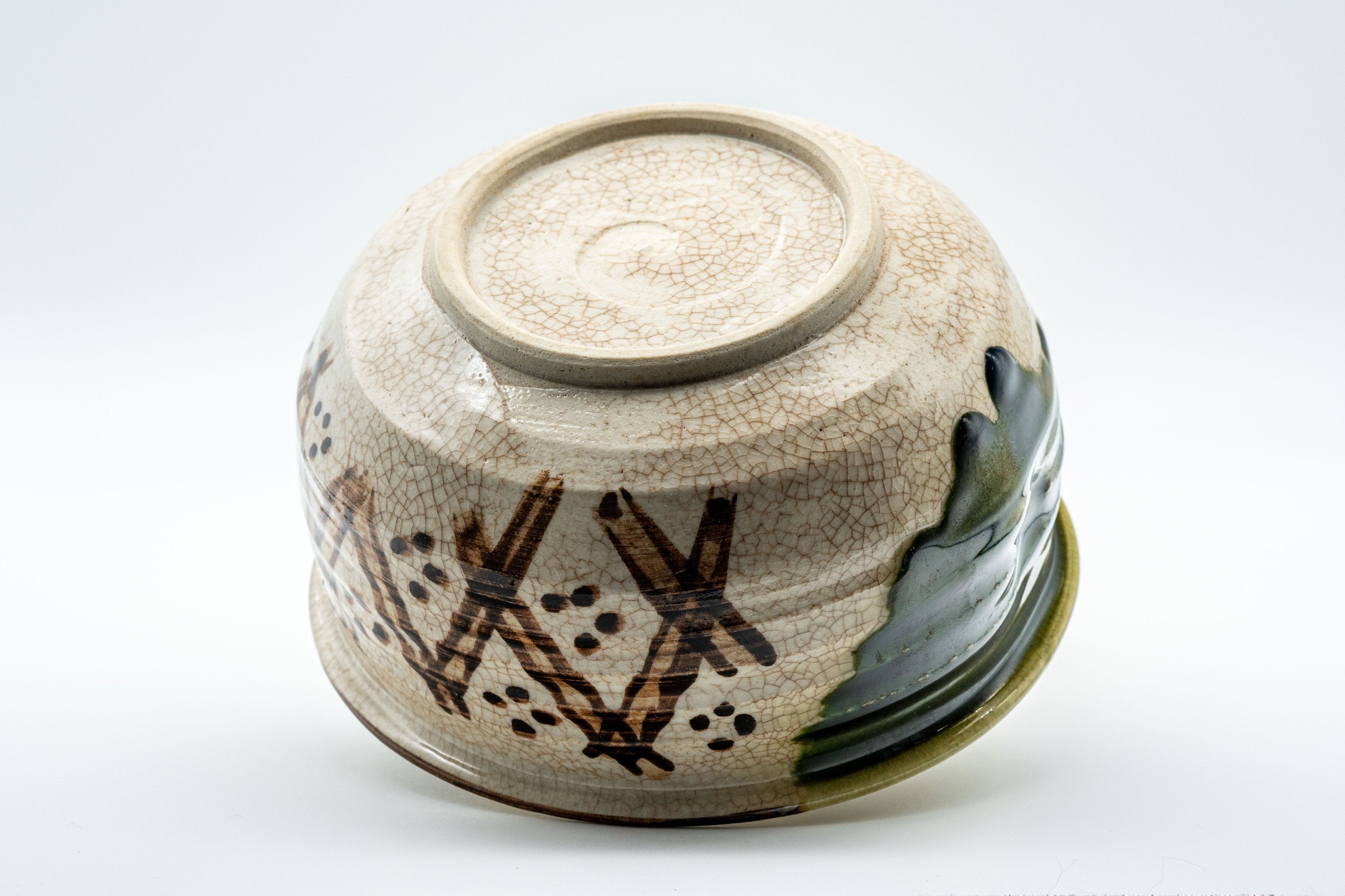 Japanese Kensui - Drip Glazed Oribe-yaki Water Bowl - 600ml - Tezumi
