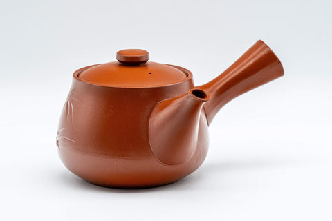 Japanese Kyusu - Bamboo Nasu-gata Tokoname-yaki Debeso Teapot - 300ml - Tezumi