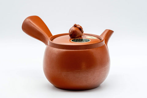Tezumi — Japanese Kyusu - 土山 Majestic Sheep Tokoname-yaki Teapot - 400ml — side view showing the spout