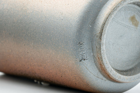 Japanese Teacups - Pair of Green Ash Tsutsu-gata Yunomi - 180ml