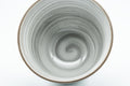 Japanese Teacups - Pair of White Glazed Yunomi with Long Grass Motifs - 100ml - top-down view into the spiral-glazed interior