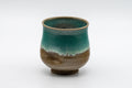 Japanese Teacup - Turquoise Glazed Agano-yaki Dojimari-gata Yunomi - 150ml - angled view of the teacup