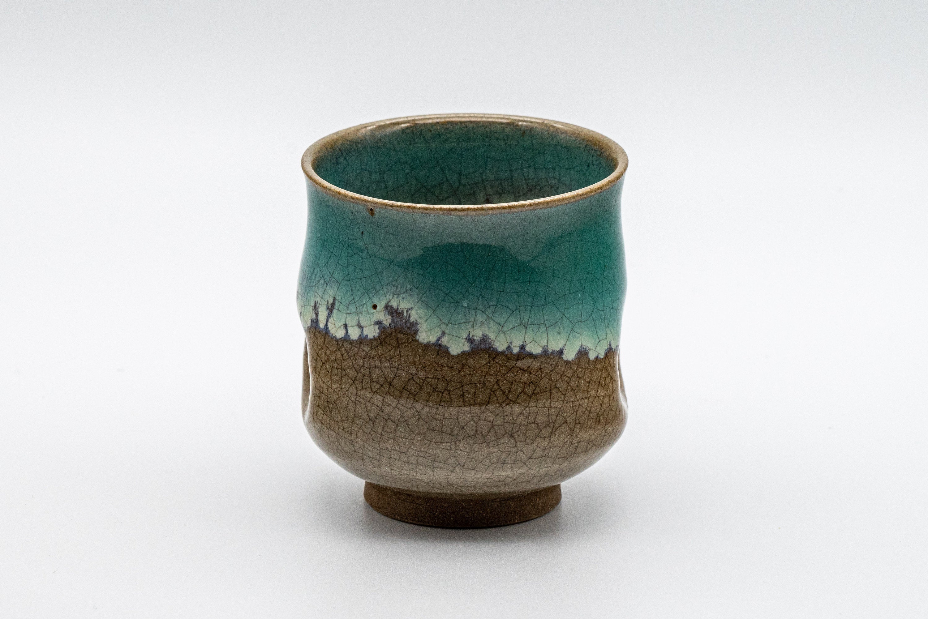 Japanese Teacup - Turquoise Glazed Agano-yaki Dojimari-gata Yunomi - 150ml