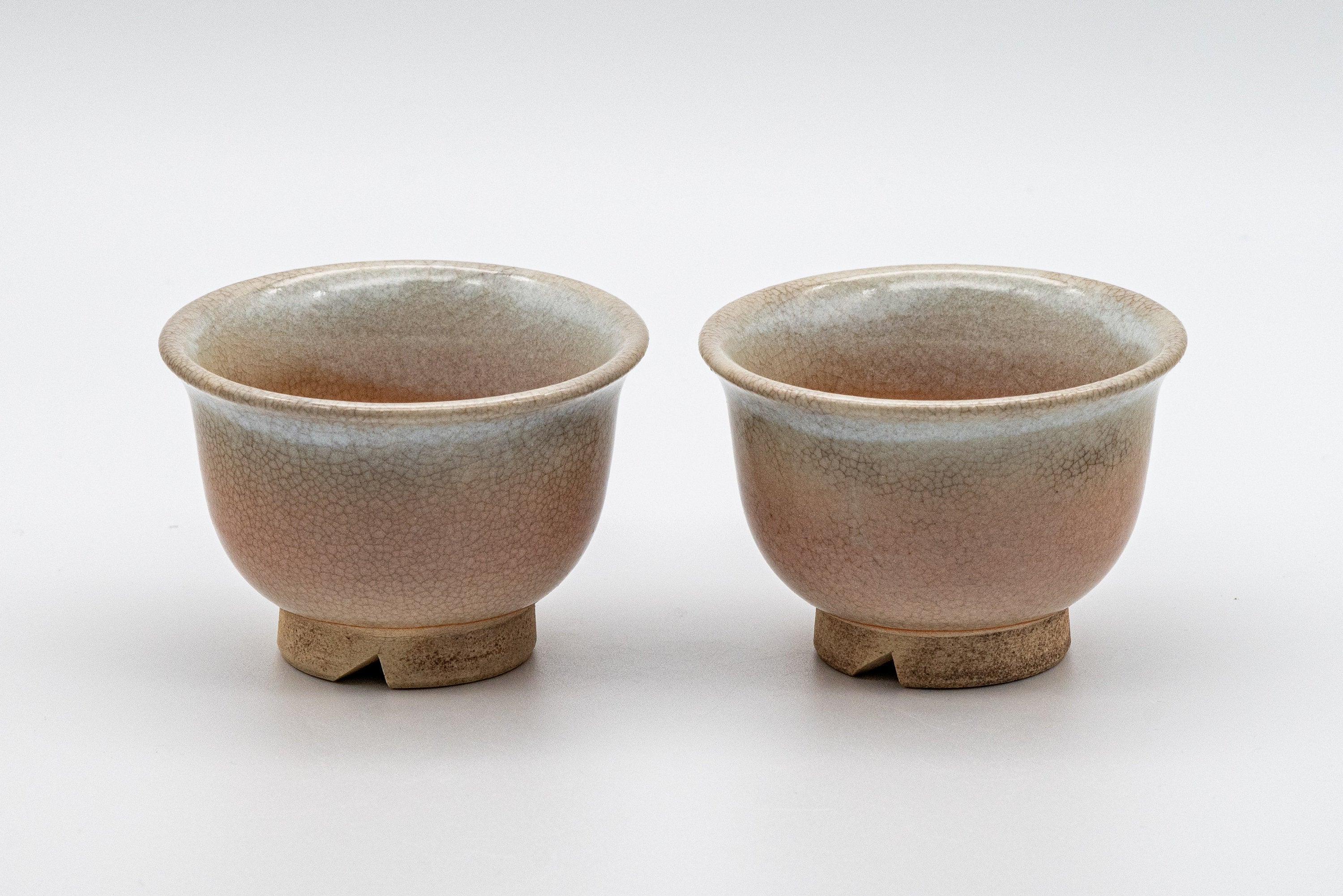 Japanese Teacups - 萩焼 Pair of Hagi-yaki Senchawan - 55ml