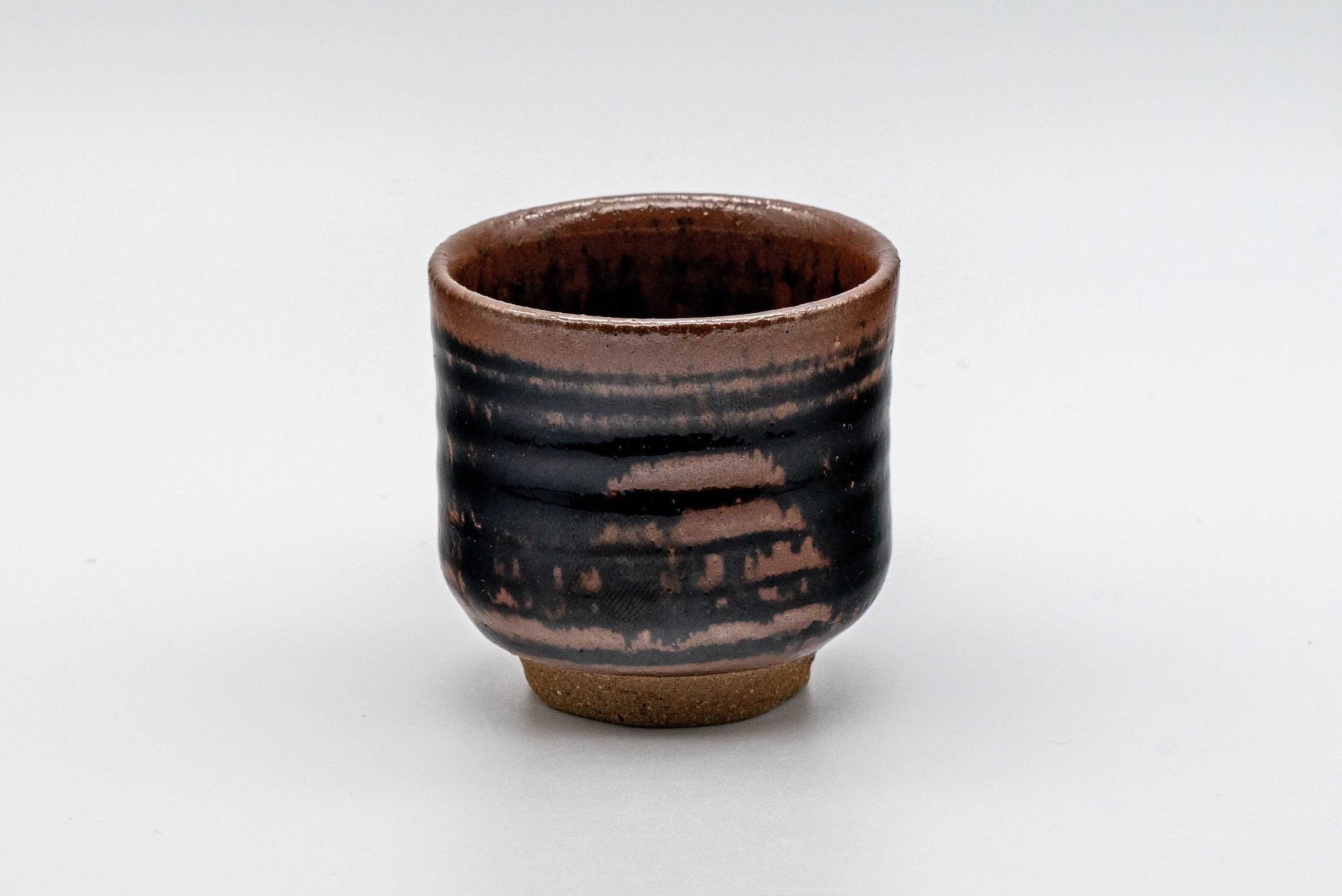 Japanese Teacup - Tsutsu-gata Yunomi with Iron Tenmoku Glaze - 65ml