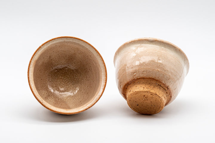 Japanese Teacups - Pair of Hagi-yaki Yunomi - 110ml