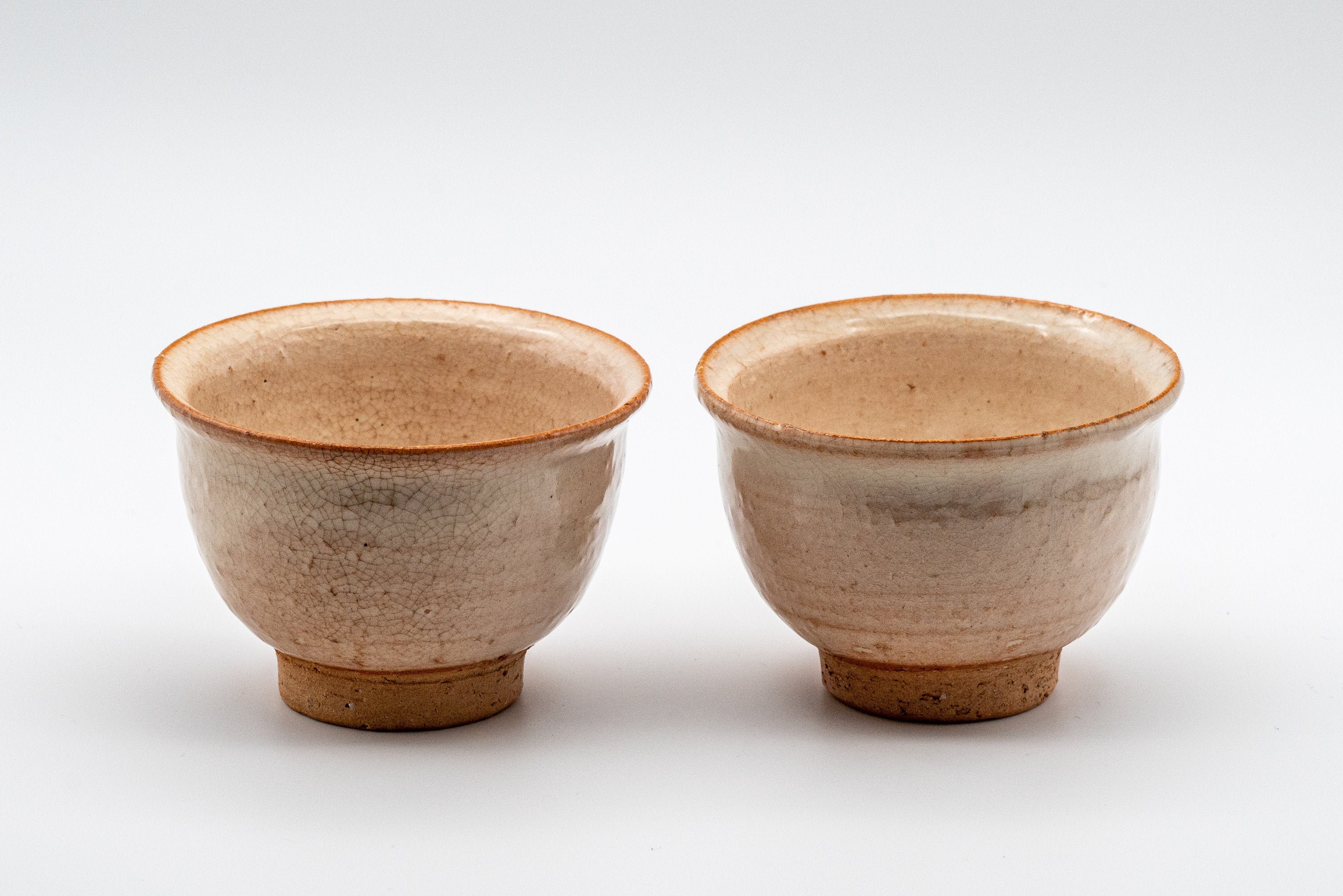 Japanese Teacups - Pair of Hagi-yaki Yunomi - 110ml