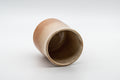 Japanese Teacup - Tsutsu-gata Hagi-yaki Yunomi - 210ml - tilted view showing the interior and foot