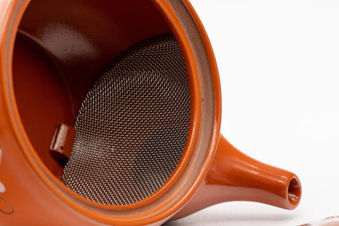 Japanese Kyusu - 盛山窯 Moriyama Kiln Floral Tokoname-yaki Teapot - 180ml