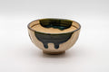 Japanese Matcha Bowl - 野田 東山 Wan-nari Oribe-yaki Chawan - 300ml - side view