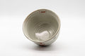 Japanese Matcha Bowl - White Red Brush Glazed Ido-gata Chawan - 400ml - overhead view looking into the bowl