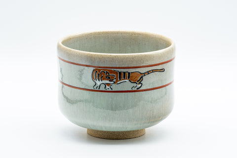 Japanese Matcha Bowl - 赤膚山 Tiger Tsutsu-gata Winter Chawan - 450ml - Tezumi