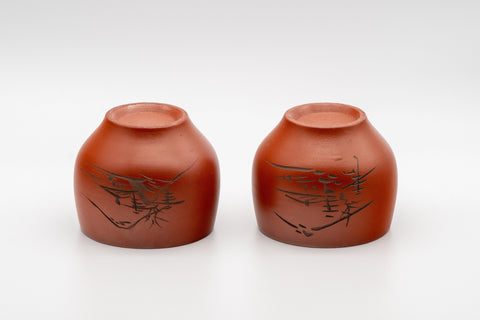 Japanese Teacups - Pair of Tokoname-yaki Yunomi - 125ml
