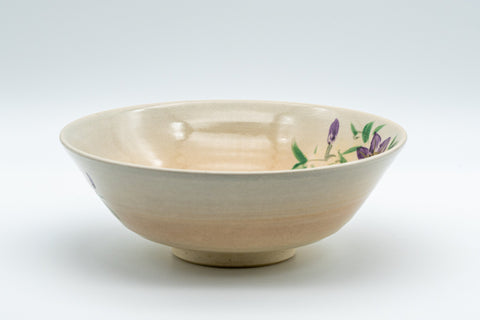Japanese Matcha Bowl - Floral Hira-gata Summer Chawan - 300ml - Tezumi