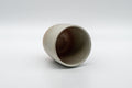 Japanese Teacup - Tsutsu-gata Hagi-yaki Yunomi - 140ml - tilted view showing the interior and rim from above