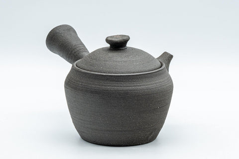 Japanese Kyusu - Matte Black Unglazed Stoneware Do-ake Teapot - 175ml - Tezumi
