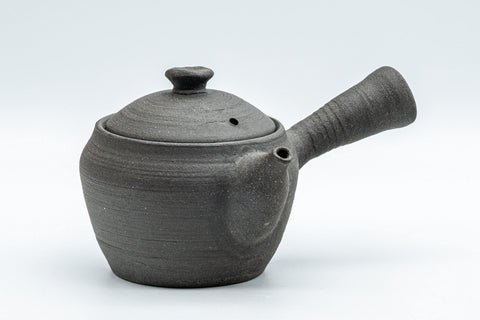 Japanese Kyusu - Matte Black Unglazed Stoneware Do-ake Teapot - 175ml - Tezumi