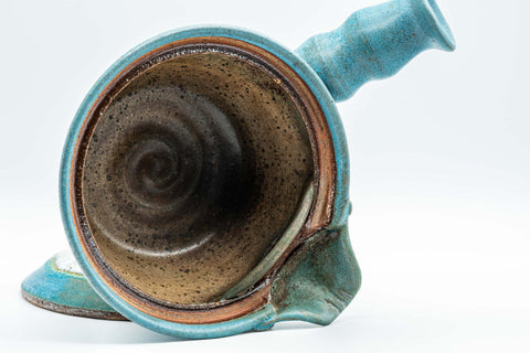Tezumi — Japanese Kyusu - Large Blue White Unique Do-ake Teapot - 350ml — interior view showing the filter