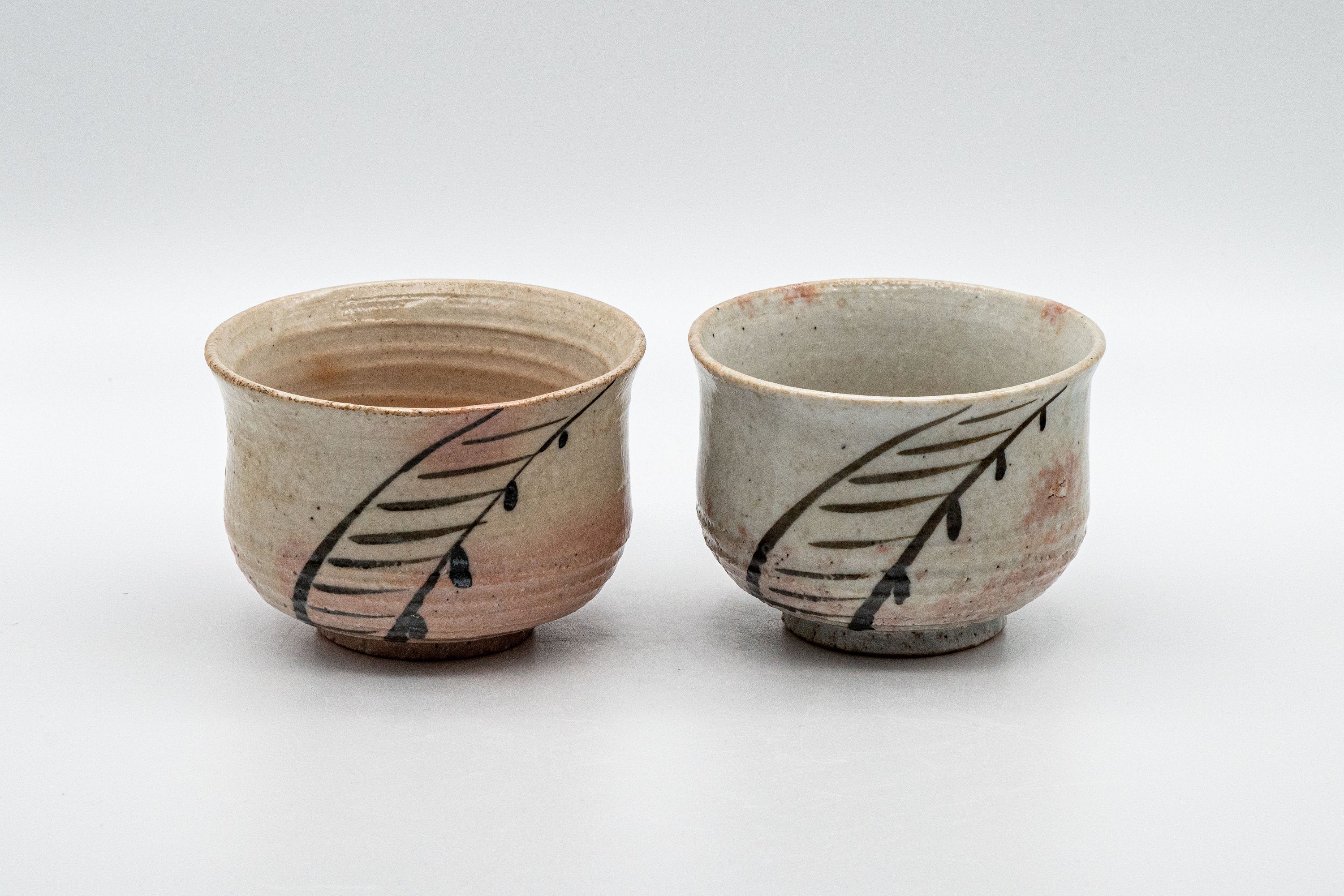 Japanese Teacups - Pair of Curvy Yunomi - 100ml