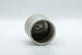 Tezumi — Japanese Teacup - Gohonte Tsutsu-gata Hagi-yaki Yunomi - 140ml — tipped on its side showing the glazed interior