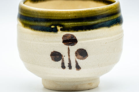 Japanese Teacups - Set of 3 加藤伸明 Wan-nari Oribe-yaki Yunomi - 120ml