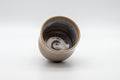 Japanese Teacup - Hare's Fur Stoneware Tsutsu-gata Yunomi - 185ml - tilted view showing the glazed interior