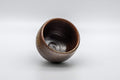 Japanese Teacup - Dark Brown Glazed Yunomi - 145ml - tilted view showing the interior