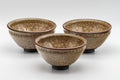 Japanese Teacups - Set of 3 古川利男 Tenmoku-gata Kiyomizu-yaki Senchawan - 140ml - the three teacups grouped together, front view