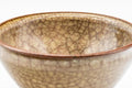 Japanese Teacups - Set of 3 古川利男 Tenmoku-gata Kiyomizu-yaki Senchawan - 140ml - a single teacup viewed from above showing the interior