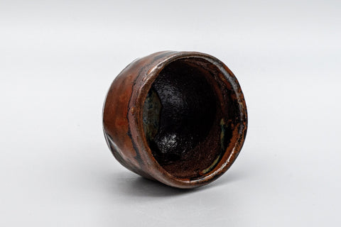 Japanese Pottery - Hand-formed Yunomi Teacup - 55ml - top-down view showing the glazed interior