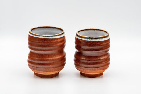 Japanese Teacups - Pair of Meoto Dojimari-gata Yunomi