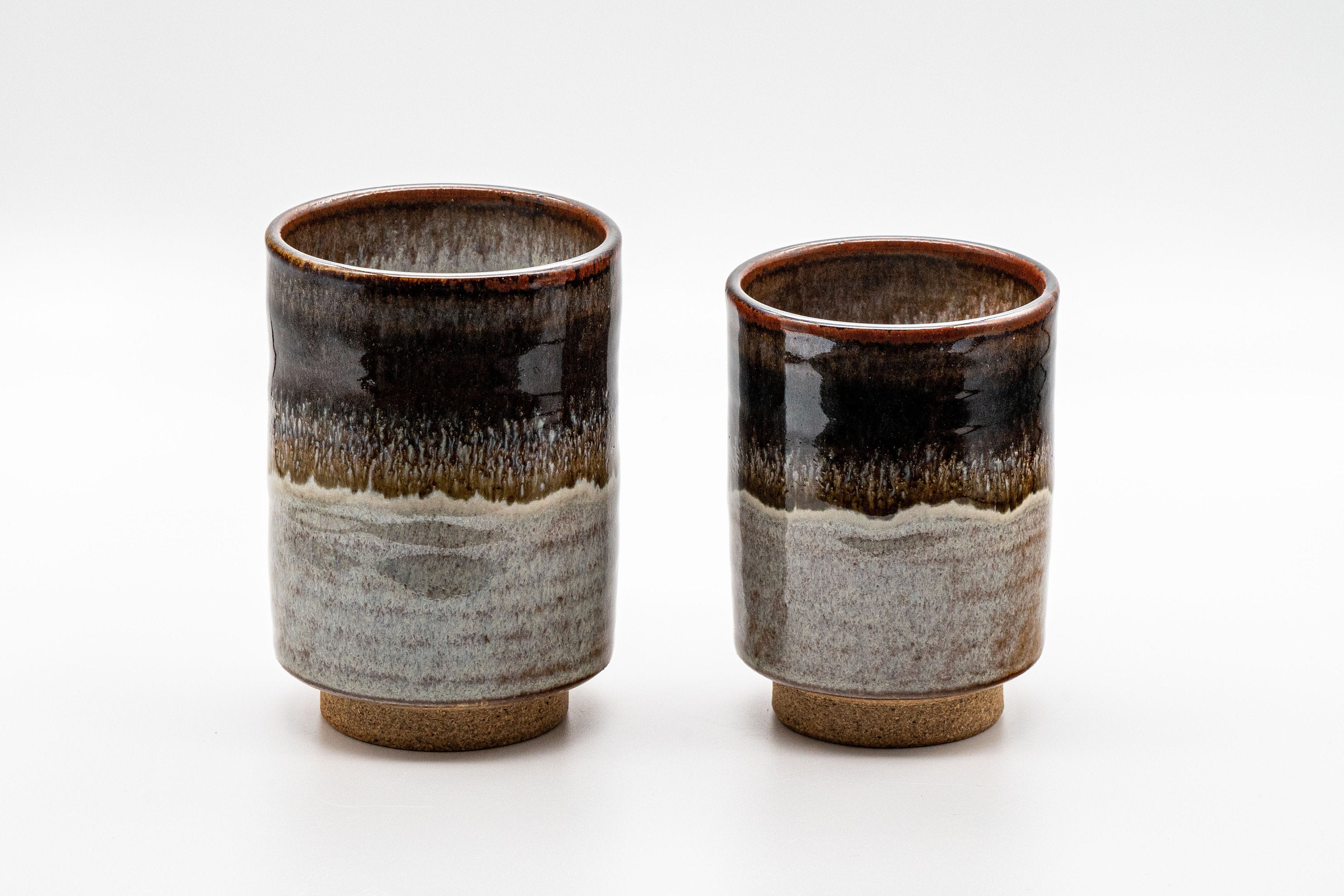 Japanese Teacups - Pair of Meoto Tsutsu-gata Yunomi