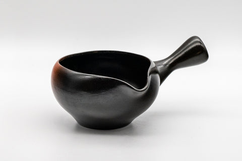 Tezumi — Japanese Yuzamashi - 哲生作 Black Kokudei Yōhen Tokoname-yaki Water Cooler - 230ml — front view from another angle