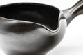 Tezumi — Japanese Yuzamashi - 哲生作 Black Kokudei Yōhen Tokoname-yaki Water Cooler - 230ml — tipped to show the interior